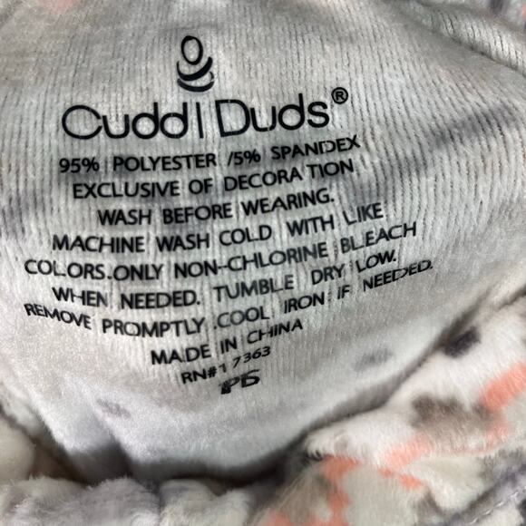 Cuddl‎ Duds Fair Isle Pajama Set Long Sleeve Pants PS Pink Gray Cozy Fleece - Picture 11 of 16